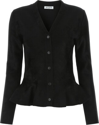 Alaia Peplum Velvet Knit Cardigan - ShopStyle Coats